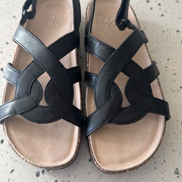ABEO Lanai (Lacy) Women’s Size 9 Black Leather Sandals Comfortable Casual NWOB - Picture 9 of 12